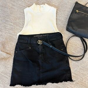 AE next level stretch black Jean skirt